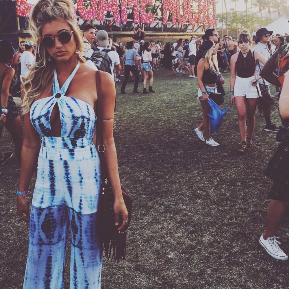 Bebe Blue Tie Dye Jumpsuit